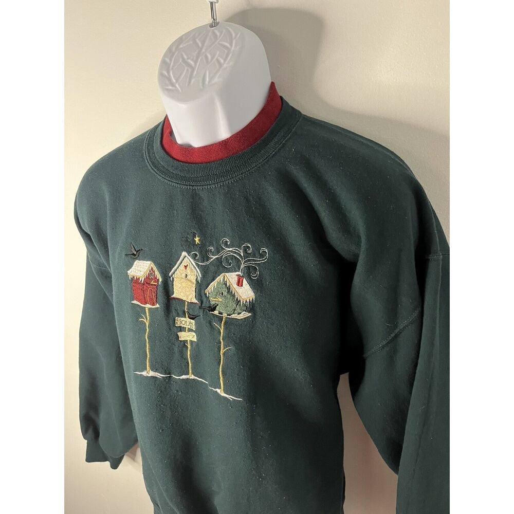 Vintage Birdhouse Sweater Size XL Top Stitch Made In USA 90s Pullover
